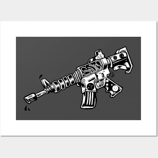 Dope AK 47 water gun illustration Wall Art by slluks_shop